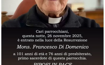 La scomparsa di Monsignor Don Francesco a 101 anni