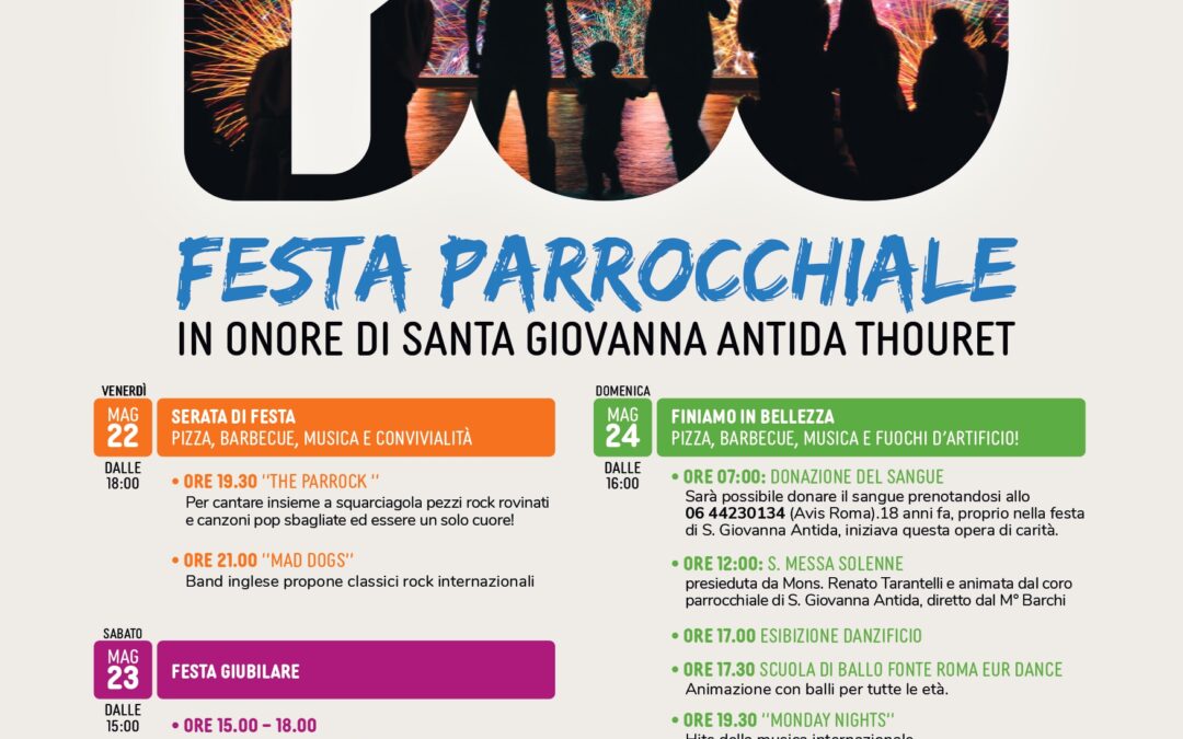 Festa Patronale 2026 in onore di Santa Giovanna Antida Thouret