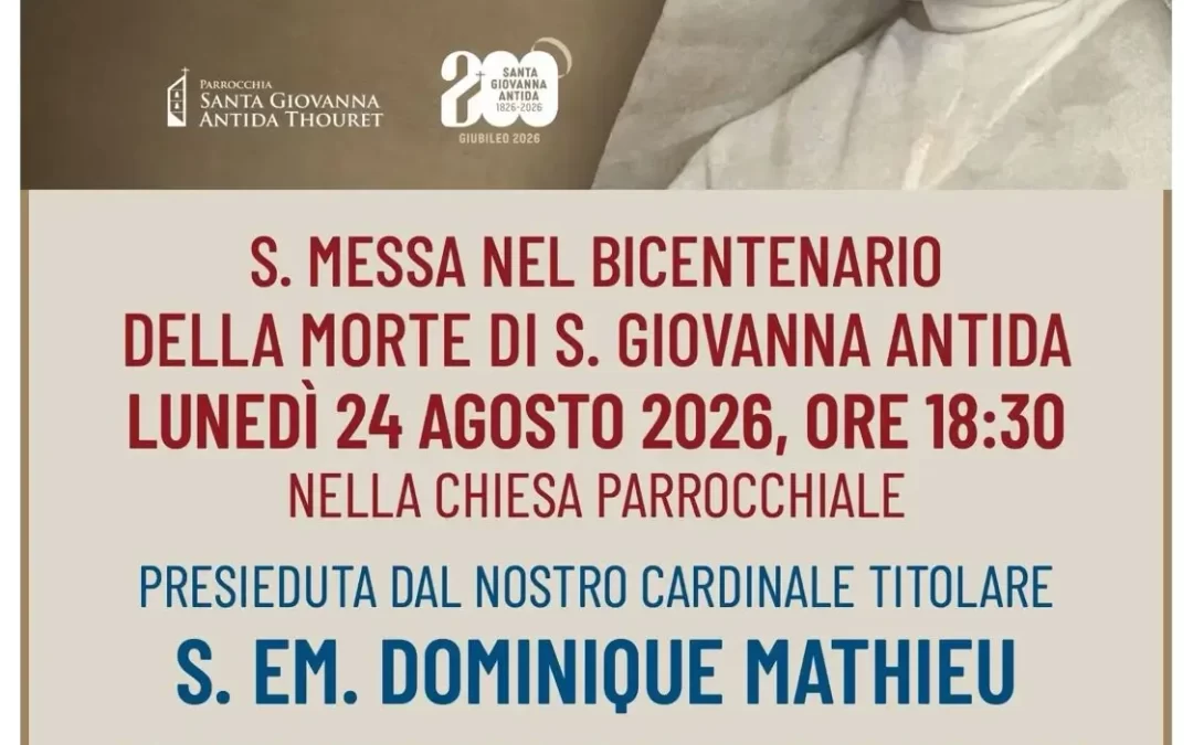 Santa Messa Nel Bicentenario della morte di Santa Giovanna Antida